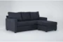 Aramis Midnight Blue 83" Queen Sleeper Sofa with Reversible Chaise - Signature