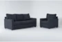Aramis Midnight Blue 2 Piece Sofa & Chair Set - Signature