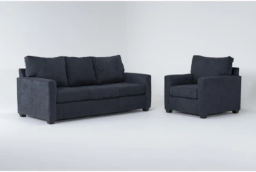Aramis Midnight 2 Piece Living Room Set With Queen Sleeper Sofa + Chair