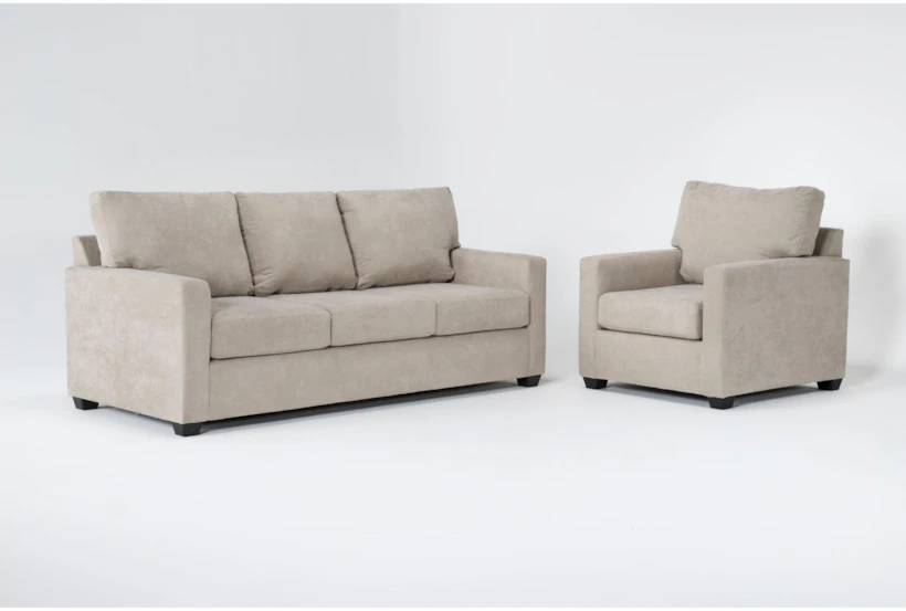 Aramis Cream 2 Piece Sofa & Chair Set - 360
