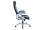 Ozzy Charcoal Grey With Blue Rolling Office Gaming Desk Chair - Detail