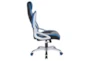 Ozzy Charcoal Grey With Blue Rolling Office Gaming Desk Chair - Detail