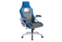 Ozzy Charcoal Grey With Blue Rolling Office Gaming Desk Chair - Signature
