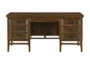 63" Brown Traditional 7 Drawer Executive Desk - Front