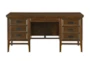 63" Brown Traditional 7 Drawer Executive Desk - Front