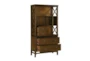 73" Brown Traditional 3 Shelf 6 Drawer Bookcase - Detail