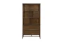73" Brown Traditional 3 Shelf 6 Drawer Bookcase - Front