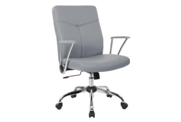 Macadam Charcoal Faux Leather Office Chair