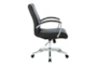 Parkhill Black Executive Faux Leather Low Back Rolling Office Desk Chair - Detail