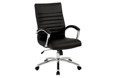 Burlingame Black Executive Mid-Back Faux Leather Office Chair