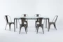 Toby 7 Piece Glass Top Rectangle Dining Set With Delta Bronze Side Chair - Signature