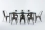Toby 9 Piece Glass Top Rectangle Dining Set With Delta Bronze Side Chair - Signature