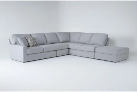 Nora 130" 5 Piece Sectional With Right Arm Facing Storage Ottoman