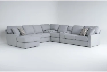Nora 141" 6 Piece Storage Sectional With Left Arm Facing Chaise