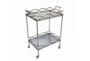 Silver Two-Tiered Rolling Bar Cart - Signature