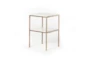 Piet Printed Antique Brass Marble 2-Tier Accent Table - Signature