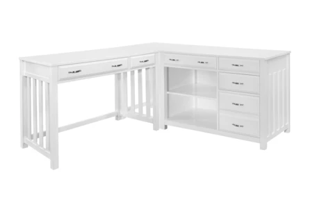 Fieldcrest White Corner Desk With Storage