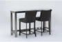 Toby Marble Console With Cindy Leather Counter Stool Set For 2 - Side