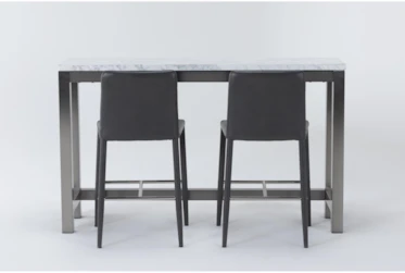 Toby Marble Console With Topher Cointer Stool Set For 2