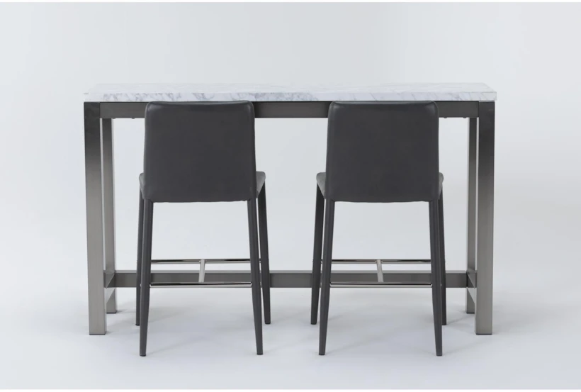 Toby Marble Console With Topher Cointer Stool Set For 2 - 360