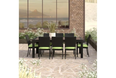 Sagrada Outdoor Dining Chairs With Ginkgo Green Sunbrella Cushions Set Of 8