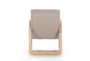 Taupe + Solid Ash Curved Frame Accent Chair - Back