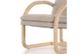 Taupe + Solid Ash Curved Frame Accent Chair - Detail