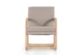 Taupe + Solid Ash Curved Frame Accent Chair - Front