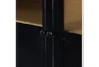 Black + Natural Glass Door Cabinet - Detail