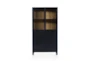 Black + Natural Glass Door Cabinet - Front