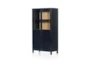 Black + Natural Glass Door Cabinet - Signature