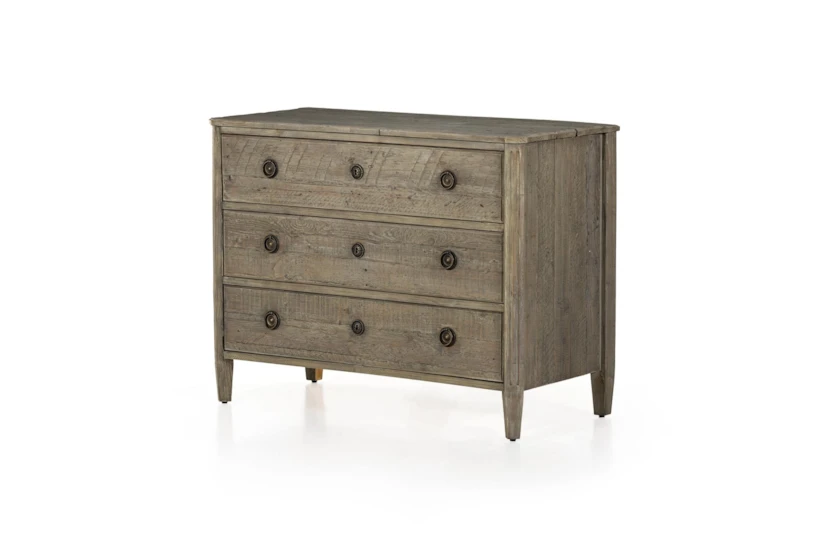 Solid Weathered Pine 3 Drawer Chest - 360