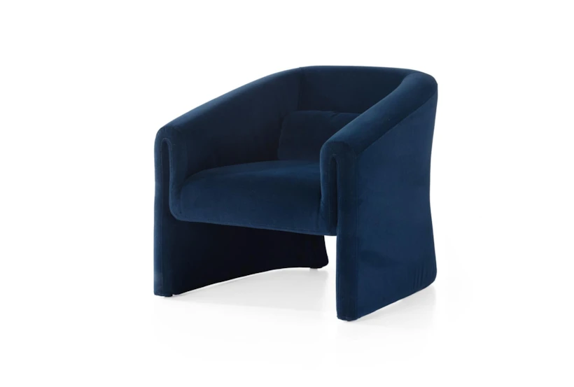 Navy Velvet Sculpted Accent Chair - 360
