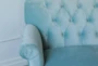 Dusty Blue Velvet Tufted Sofa - Detail