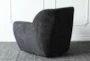 Black Sherpa Swivel Accent Chair - Back