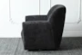 Black Sherpa Swivel Accent Chair - Side