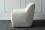 White Sherpa Swivel Accent Chair - Side