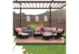 Sagrada Outdoor 8 Piece Sofa & Motion Club Chair Conversation Set With Cast Coral Sunbrella Cushions - Room