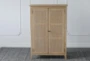 Natural Elm + Rattan 2 Door Cabinet - Front
