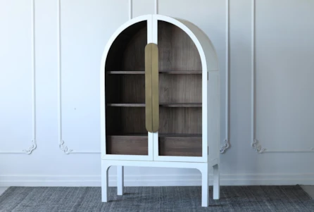White + Antique Brass 2 Door Cabinet - Main