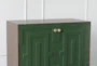 Dark Green + Brown Oak 2 Door Sideboard - Detail