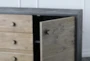 Natural Reclaimed Wood + Black 3 Drawer 2 Door Sideboard - Detail