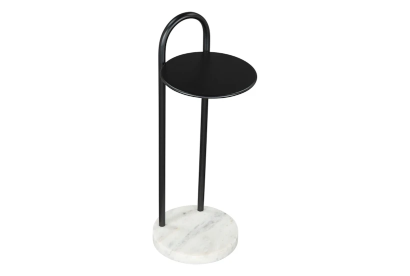 22" Black & White Marble Base Drink Table - 360