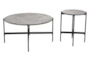 Gray & Black Round Coffee Table Set - Detail
