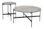 Gray & Black Round Coffee Table Set - Signature