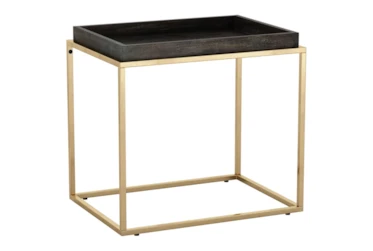 Javier Black & Gold Tray Top End Table
