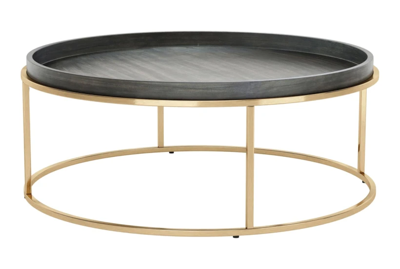 Javier Black Round Tray Coffee Table - 360