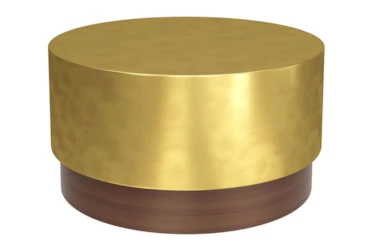 Mono Gold & Brown Round Coffee Table
