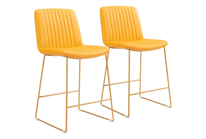 Adeo Yellow Counter Stool Set of 2 - 360