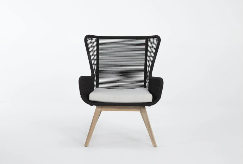 Caspian Black Outdoor Lounge Chair - 360